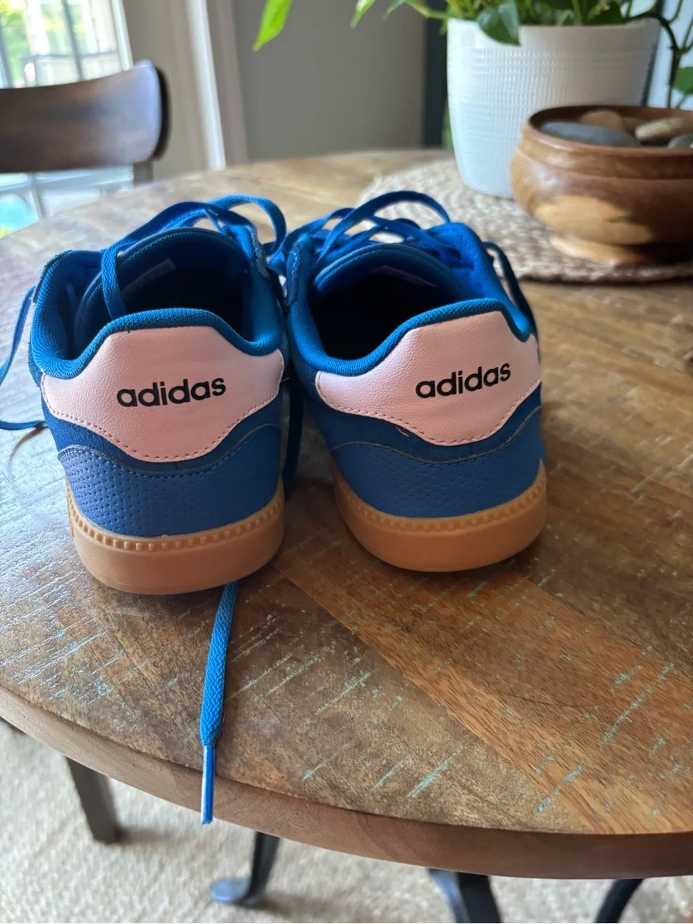 adidas Breaknet Sleek Lace Up Sneakers – Blue/Pink – Women’s 8.5